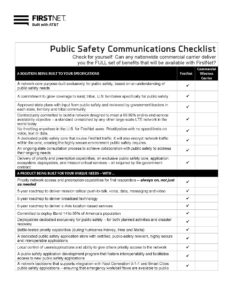 Public Safety Communications Checklist